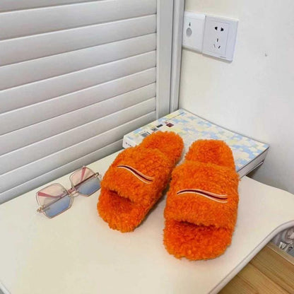 Fuzzy Unisex Designer Slides