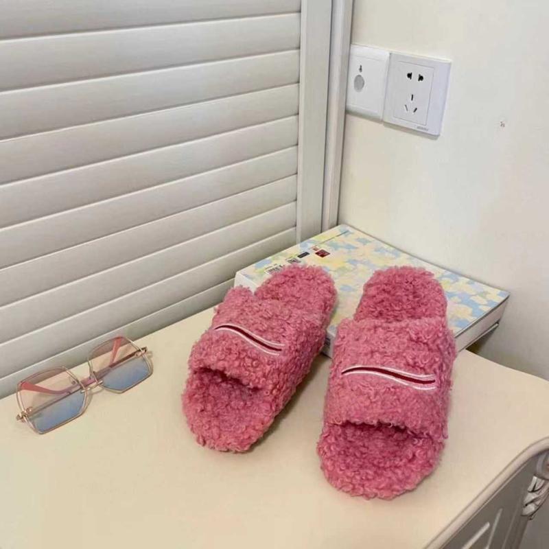 Fuzzy Unisex Designer Slides